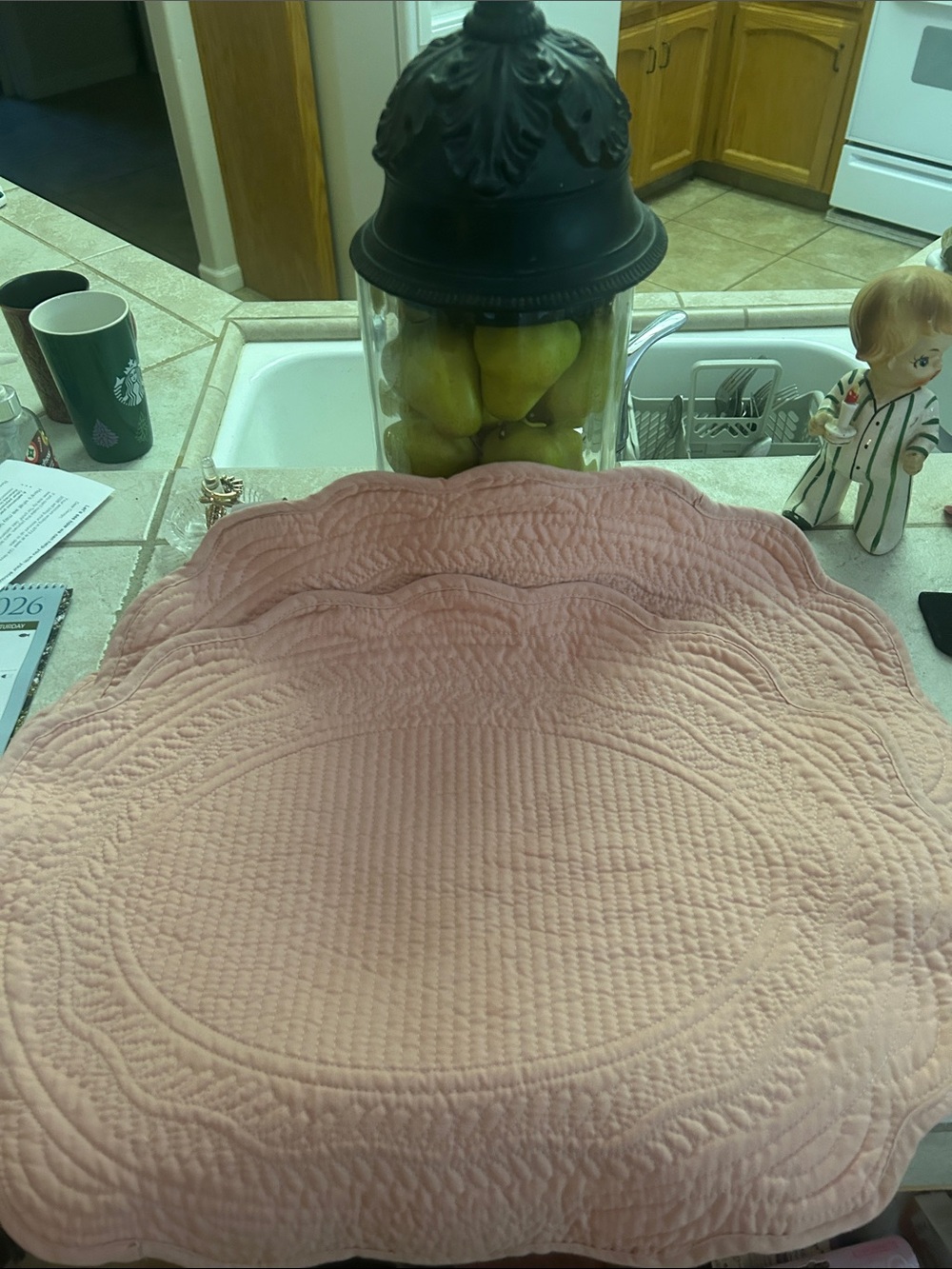 Rachel Zoe Quilted Scalloped Placemat in Light Pink 6 of them ♥️
